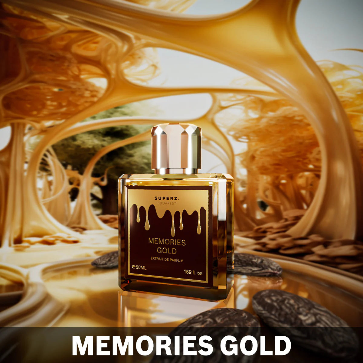 香水(ユニセックス) Superz Budapest Memories Gold 50ml Memories Gold - 50 ml Extrait De Parfum - Unisex - New box design
