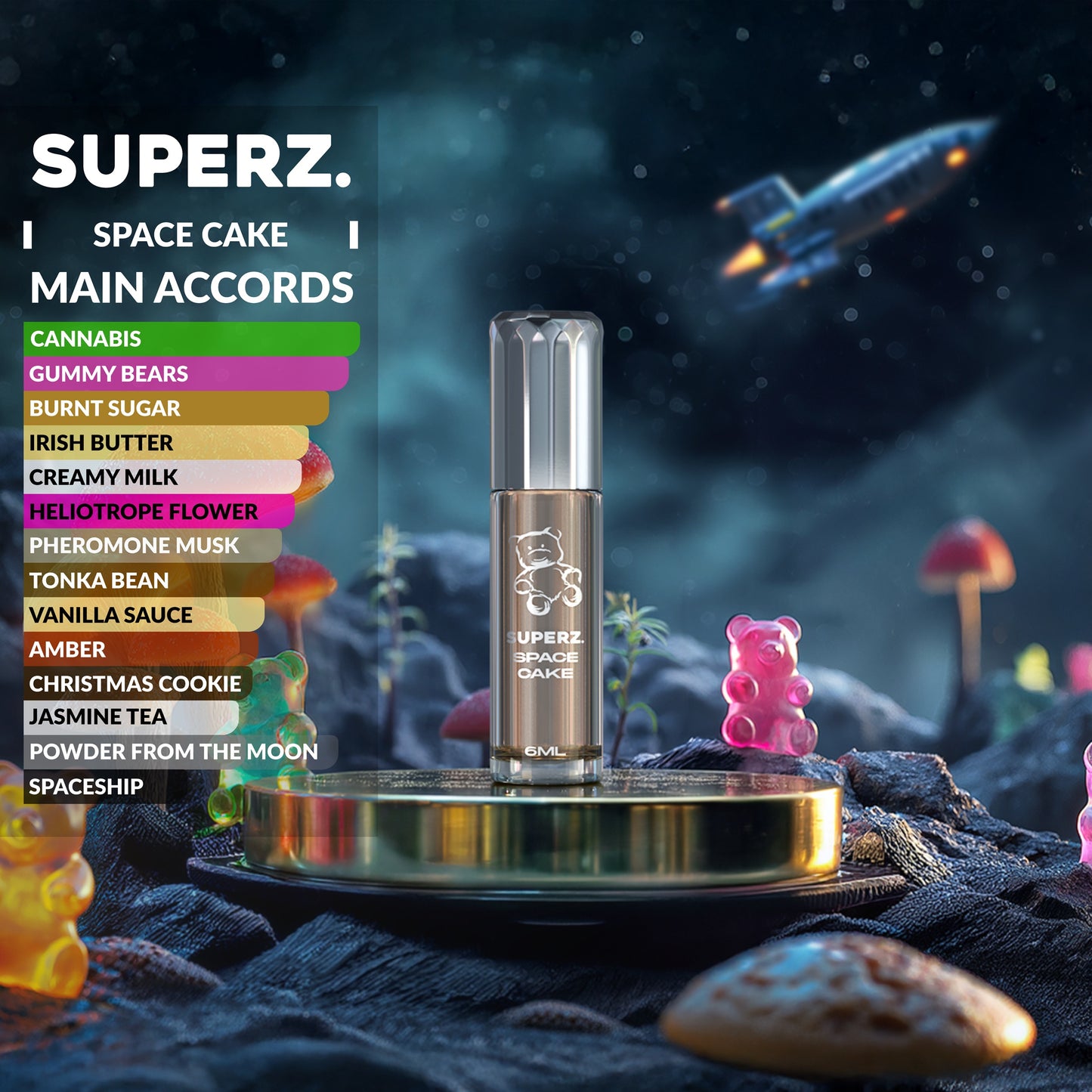 Space Cake - 6 ml Exclusive 100% Perfume oil - Unisex - Celestial Collection 03