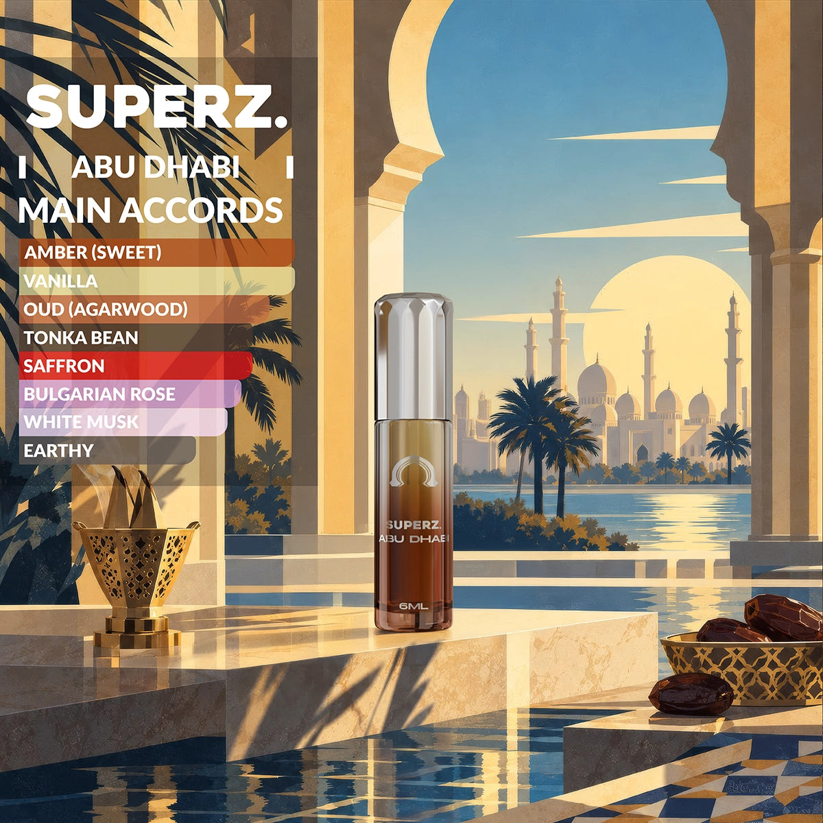 Abu Dhabi - 6 ml exklusives 100% Parfümöl - Unisex - im neuen Design!