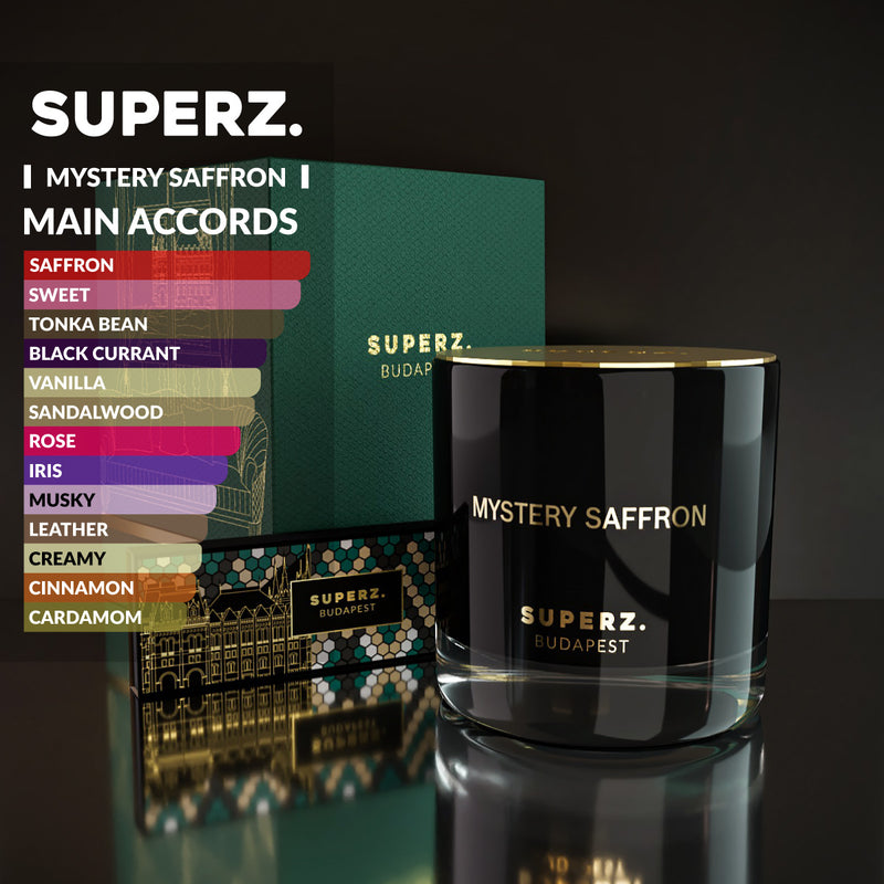 Discover the imaginative world of the MYSTERY SAFFRON scented candle!