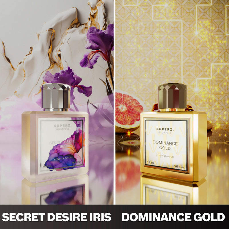 Umarmen Sie die Anziehungskraft von Secret Desire Iris und Dominance Gold.