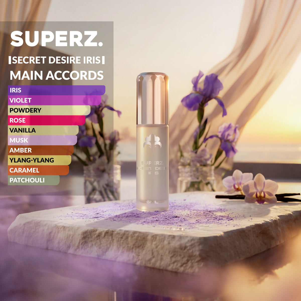 Secret Desire Iris - 6 ml Exclusive 100% Perfume oil - Unisex