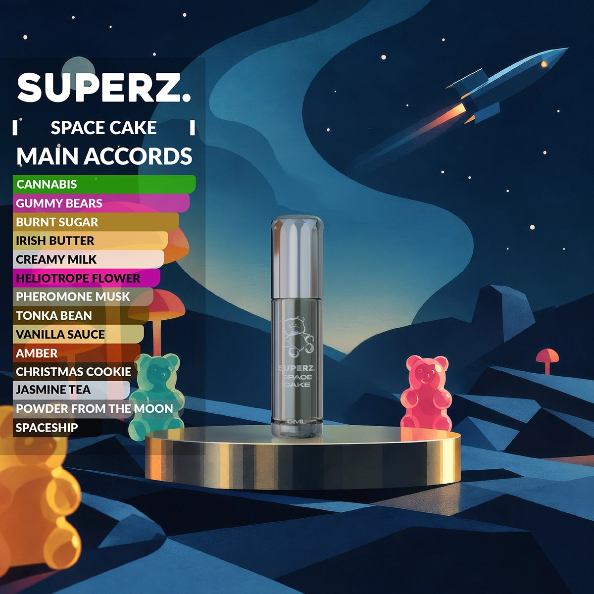 Space Cake - 6 ml Exkluzívny 100% parfumový olej - Unisex - Celestial Collection 03