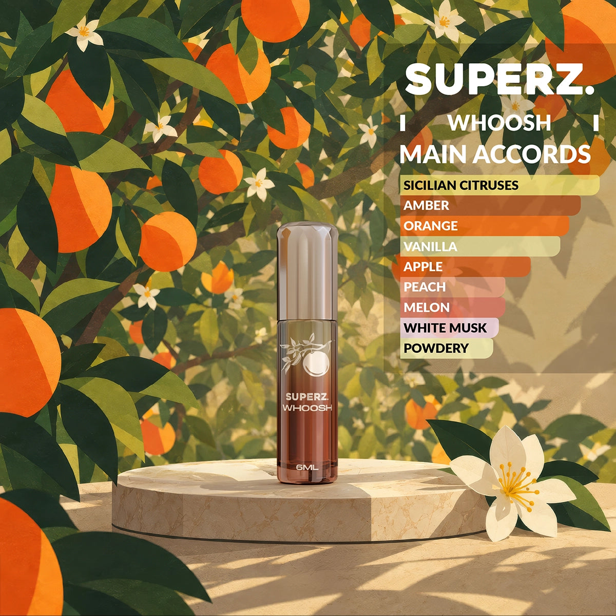 Whoosh - Huile parfumée exclusive 100 % 6 ml - Unisexe
