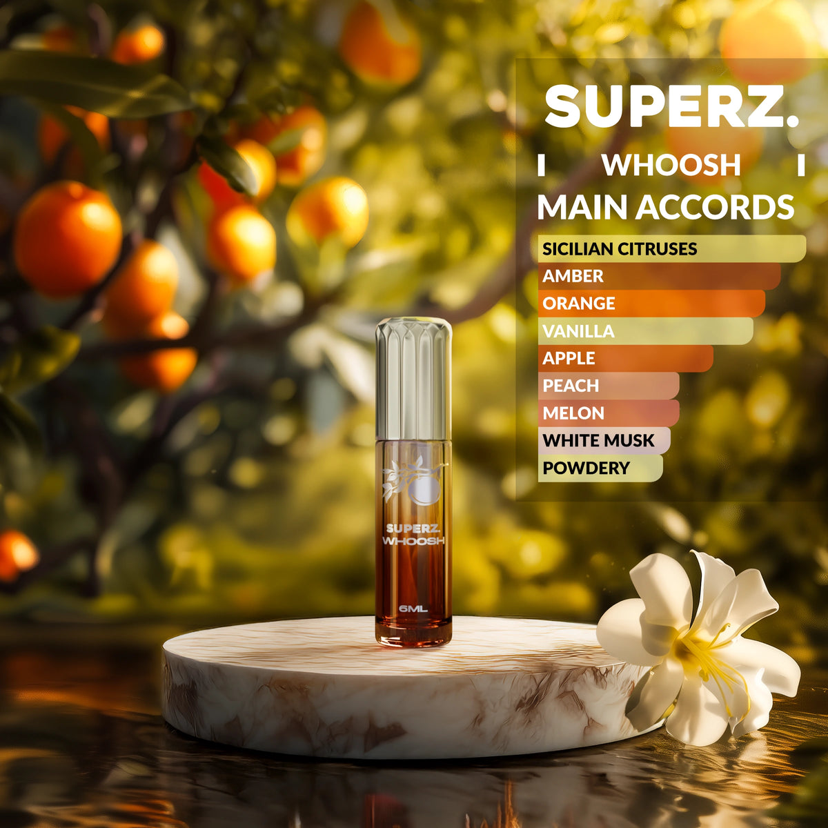 Whoosh - Huile parfumée exclusive 100 % 6 ml - Unisexe
